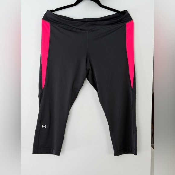 Under Armour Pants - Under Armour Black Leggings with Pink Panels